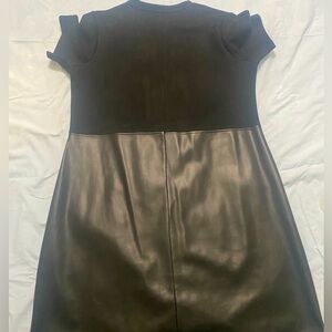 Black faux leather dress